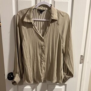 Beige Button-Up Blouse